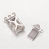 Tarnish Resistant Rectangle 304 Stainless Steel Box Clasps STAS-L183-03-2