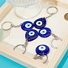 24Pcs 2 Styles Handmade Lampwork Teardrop & Flat Round with Evil Eye Keychains KEYC-DR00001-4