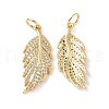 Brass Micro Pave Cubic Zirconia Pendants KK-E068-VF294-1