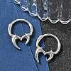 Horn 316 Surgical Stainless Steel Hoop Earrings EJEW-G416-28AS-1