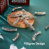 Kissitty 18pcs 9 style Tibetan Style Alloy Tube Beads FIND-KS0001-27-14