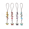 Round Natural Amethyst &l Quartz Crystal & Carnelian & Synthetic Citrine & Green Turquoise Pendant Decorations HJEW-TA00332-2
