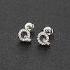 Brass Micro Pave Clear Cubic Zirconia Stud Earrings FS-WGC2F12-17-1