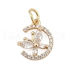 Brass Micro Pave Cubic Zirconia Charms KK-Q096-15C-G-1