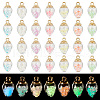   70Pcs 7 Colors Luminous Glass Teardrop Pendant GLAA-PH0002-75-1