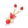 8Pcs 8 Colors Natural Dyed Malaysia Jade & Glass Beaded Angel Pendants PALLOY-JF03985-5