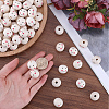 Gorgecraft 120Pcs Printed Natural Wood European Beads WOOD-GF0002-19A-3