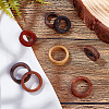 DELORIGIN 8Pcs 2 Style Wood Grooved Finger Ring Settings WOOD-DR0001-01-5