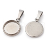 304 Stainless Steel Pendant Cabochon Settings STAS-I328-01C-P-2