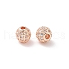 Round Brass Micro Pave Cubic Zirconia Beads ZIRC-N016-01RG-6MM-1
