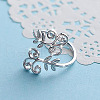 Leaf Brass Cuff Rings for Women FS-WG72BF2-01-5