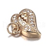 Brass Micro Clear Cubic Zirconia Charms ZIRC-F120-084G-3