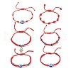 6Pcs 6 Style Resin Evil Eye Braided Bead Bracelets Set BJEW-JB08340-1