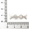 925 Sterling Silver Micro Pave Clear Cubic Zirconia Fold Over Clasps STER-U001-17P-3