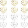 Unicraftale 12Pcs 2 Colors 201 Stainless Steel Filigree Charms STAS-UN0029-90-1