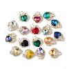 Real 18K Gold Plated Rack Plating Brass Micro Pave Clear Cubic Zirconia Pendants KK-C015-11G-1
