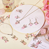 60Pcs 5 Styles Tibetan Style Alloy Butterfly Bead & ABS Plastic Pearl & Glass Pendants PALLOY-CA00015-5