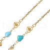 304 Stainless Steel Enamel Heart Link Eyeglasses Chains AJEW-EH00402-4