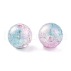 UV Plating Rainbow Iridescent Acrylic Crackl Beads PACR-C009-02H-2