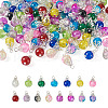 Kissitty 120Pcs 15 Colors Spray Painted Crackle Glass Pendants FIND-KS0001-29-12