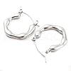 Non-Tarnish Wave Ring 304 Stainless Steel Hoop Earrings for Women EJEW-C067-11P-2