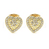 Brass Micro Pave Clear Cubic Zirconia Stud Earrings EJEW-P303-02A-G-4