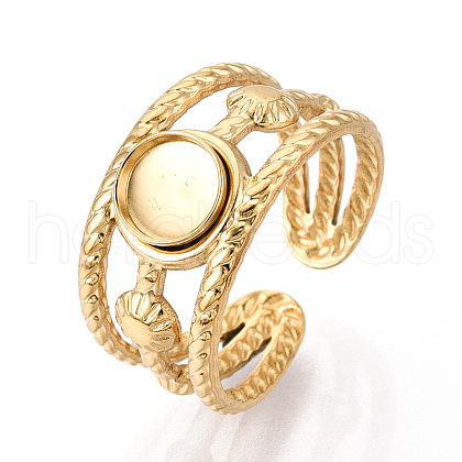 304 Stainless Steel Cuff Ring Components STAS-T066-18G-1