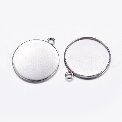 Tarnish Resistant 304 Stainless Steel Pendant Cabochon Settings X-STAS-K146-054-25mm-1