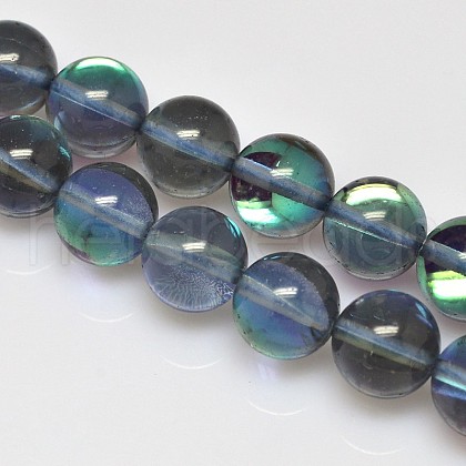Synthetical Moonstone Beads Strands G-G585-10mm-03-1