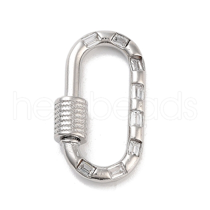 Brass Micro Pave Clear Cubic Zirconia Keychain Rings KK-M293-49P-1