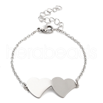 Non-Tarnish Stainless Steel Cable Chain Link Bracelets for Women Men STAS-Z061-01P-05-1