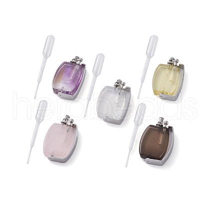 Rotatable Natural Quartz Perfume Bottle Pendants G-M362-02P-1
