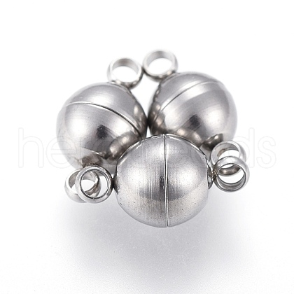 Tarnish Resistant 201 Stainless Steel Magnetic Clasps with Loops STAS-K200-03P-D-1