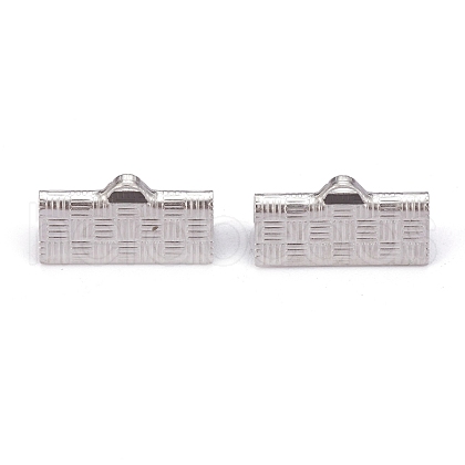 Tarnish Resistant 304 Stainless Steel Ribbon Crimp Ends STAS-P249-27C-P-1