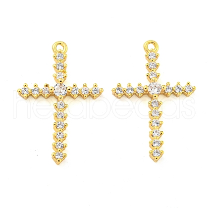 Brass Pave Cubic Zirconia Pendants KK-M286-10G-1