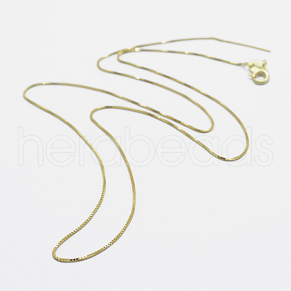 925 Sterling Silver Box Chain Necklaces STER-F039-40cm-05G-1