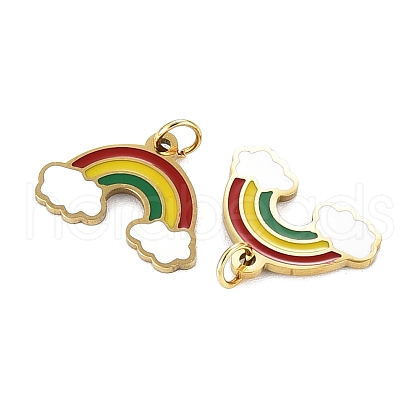 316 Surgical Stainless Steel Enamel Charms STAS-S116-403G-1