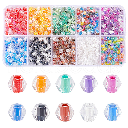   10 Set 10 Colors Transparent Glass Beads GLAA-PH0003-34-1