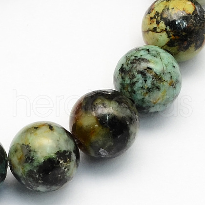 Natural African Turquoise(Jasper) Round Beads Strands X-G-S181-6mm-1