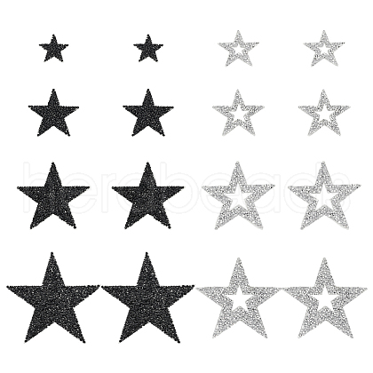 Fingerinspire 8 Styles Star Hotfix Resin Rhinestone PATC-FG0002-27-1