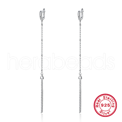Rhodium Plated 925 Sterling Silver Hoop Earrings UA4971-1