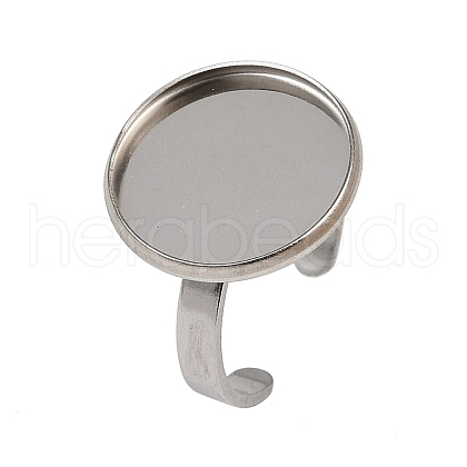 304 Stainless Steel Cuff Ring Components STAS-D372-07P-06-1