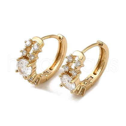 Brass Micro Pave Cubic Zirconia Hoop Earring EJEW-L271-22KCG-03-1