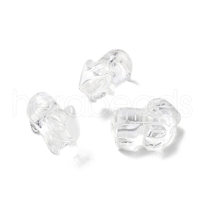 Natural Quartz Crystal Carved Half Hole Beads G-K367-02F-1