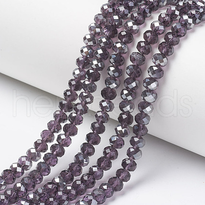 Electroplate Transparent Glass Beads Strands EGLA-A034-T4mm-E17-1