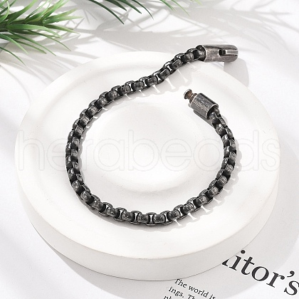 304 Stainless Steel Rolo Chains Bracelets for Women Men BJEW-A031-04G-AS-1