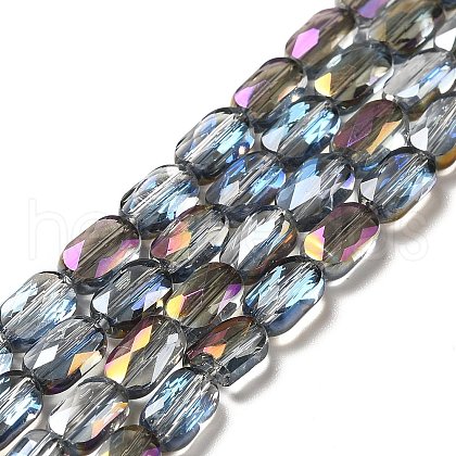 Transparent Electroplate Glass Bead Strands EGLA-F150-HR01-1