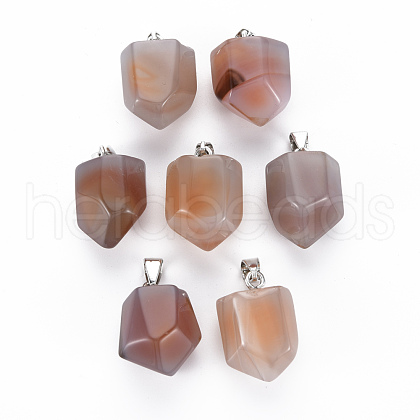 Natural Pink Agate Pendants G-S359-287-1