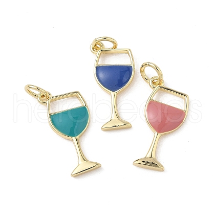 Brass Enamel Pendants KK-Q039-06G-1