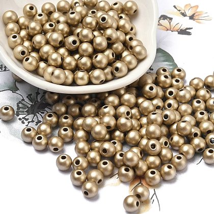 Matte Style Spray Painted Acrylic Beads ACRP-XCP0001-03-1